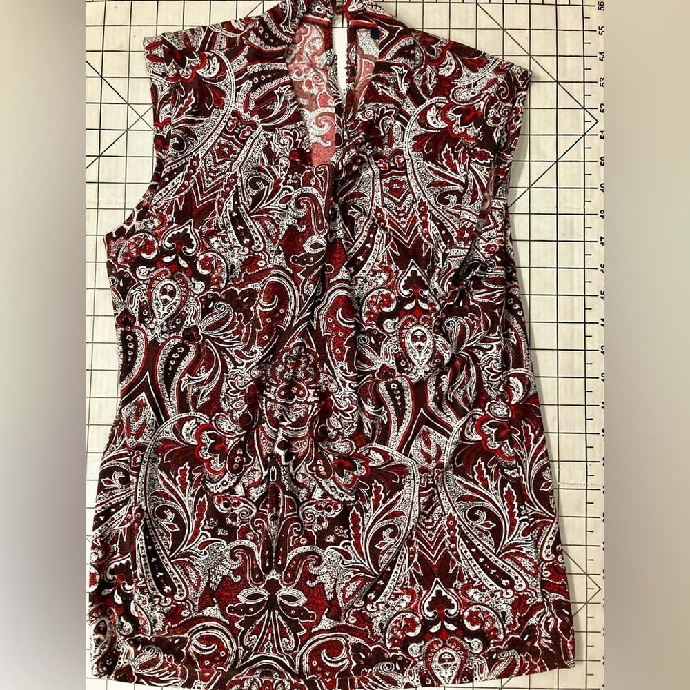 Tommy Hilfiger Women’s Small Red/Blue Sleeveless Blouse